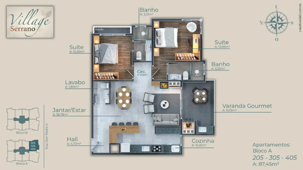 Apartamento 2 quartos para venda no bairro Centro em Canela