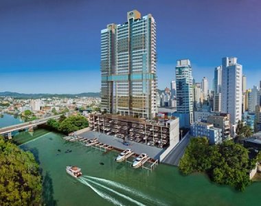Apartamento Alto Padrão Mobiliado com Vaga Náutica em Balneário Camboriú