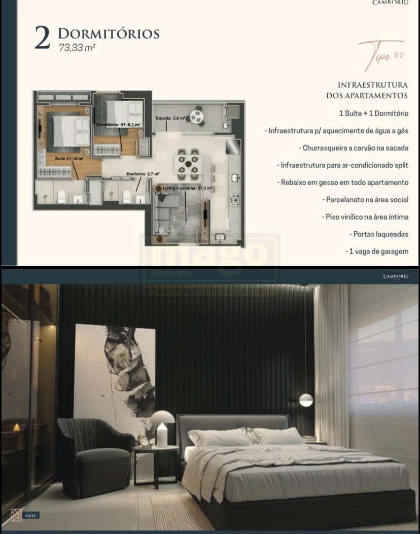 Apartamento 2 quartos para Locação Anual no bairro Centro em Camboriú